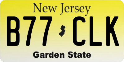 NJ license plate B77CLK
