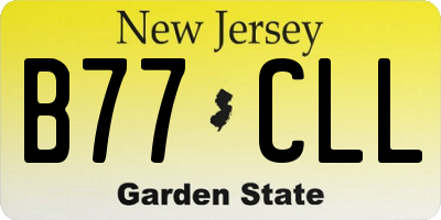 NJ license plate B77CLL