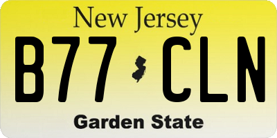 NJ license plate B77CLN