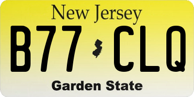 NJ license plate B77CLQ