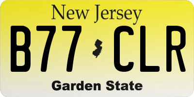 NJ license plate B77CLR
