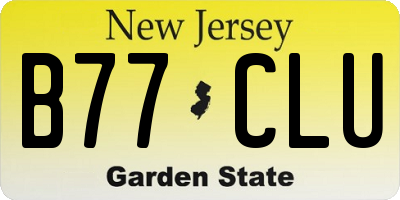 NJ license plate B77CLU