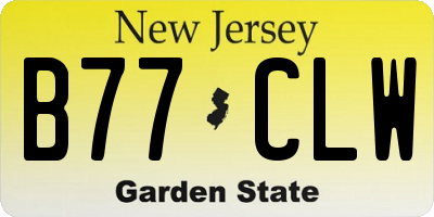 NJ license plate B77CLW