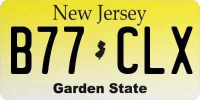 NJ license plate B77CLX