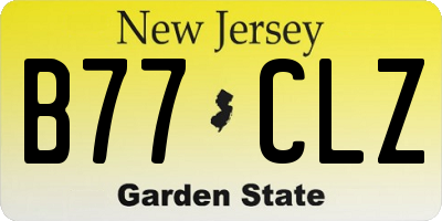 NJ license plate B77CLZ