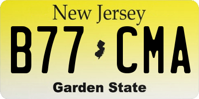 NJ license plate B77CMA