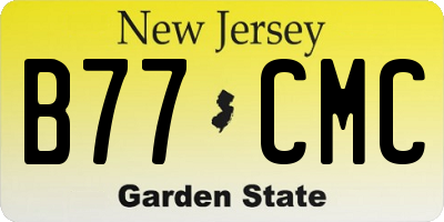 NJ license plate B77CMC