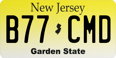 NJ license plate B77CMD