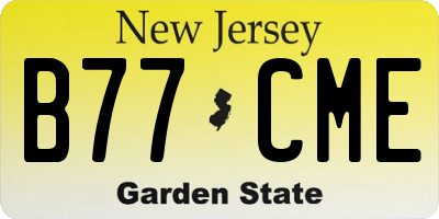 NJ license plate B77CME