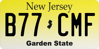 NJ license plate B77CMF