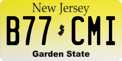 NJ license plate B77CMI