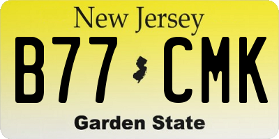 NJ license plate B77CMK