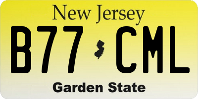 NJ license plate B77CML