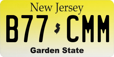 NJ license plate B77CMM