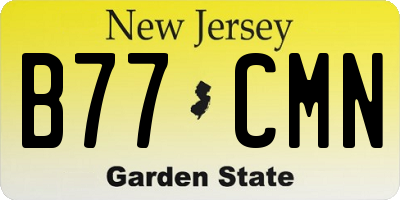 NJ license plate B77CMN