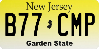 NJ license plate B77CMP