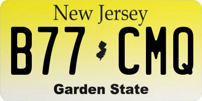 NJ license plate B77CMQ