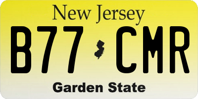 NJ license plate B77CMR