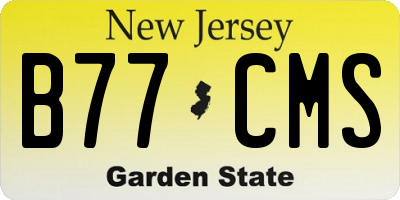 NJ license plate B77CMS