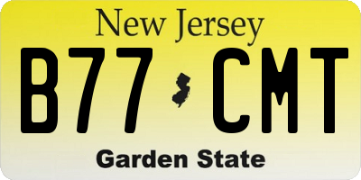 NJ license plate B77CMT
