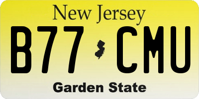 NJ license plate B77CMU