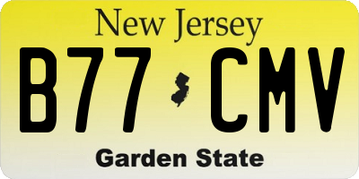 NJ license plate B77CMV