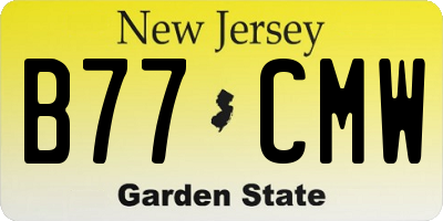 NJ license plate B77CMW