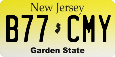 NJ license plate B77CMY
