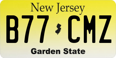 NJ license plate B77CMZ