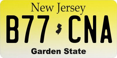 NJ license plate B77CNA