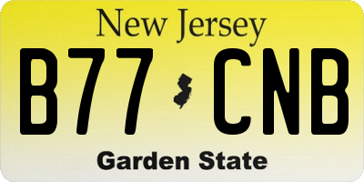 NJ license plate B77CNB