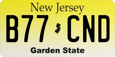 NJ license plate B77CND