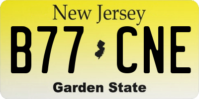 NJ license plate B77CNE