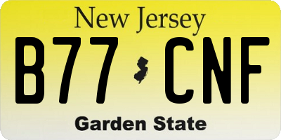 NJ license plate B77CNF