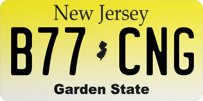 NJ license plate B77CNG