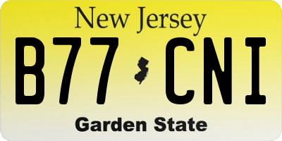 NJ license plate B77CNI