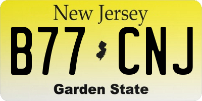 NJ license plate B77CNJ