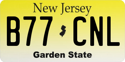 NJ license plate B77CNL