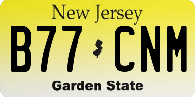 NJ license plate B77CNM