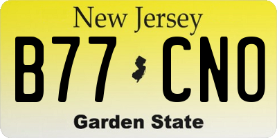 NJ license plate B77CNO