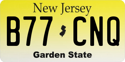 NJ license plate B77CNQ