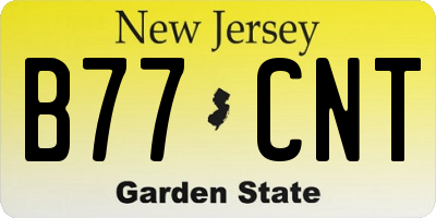 NJ license plate B77CNT