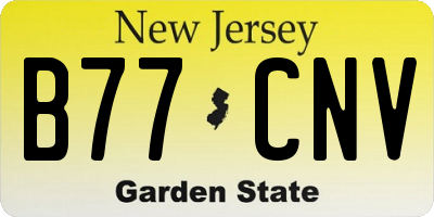 NJ license plate B77CNV
