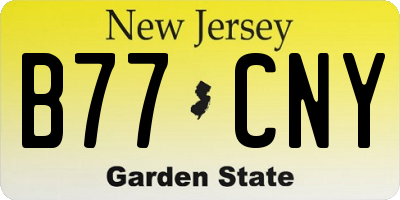 NJ license plate B77CNY