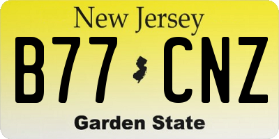 NJ license plate B77CNZ