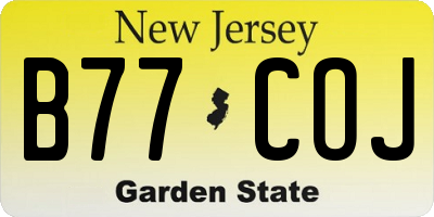 NJ license plate B77COJ
