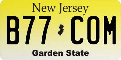 NJ license plate B77COM