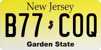 NJ license plate B77COQ