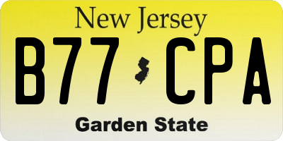 NJ license plate B77CPA