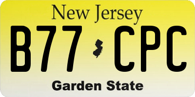 NJ license plate B77CPC
